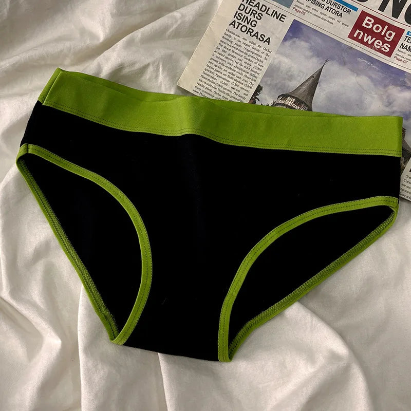 3Pcs/set Women's Panties Cotton Sports Briefs Middle Waist Solid Color Underwear Soft Breathable Underpants Female Sexy Lingerie