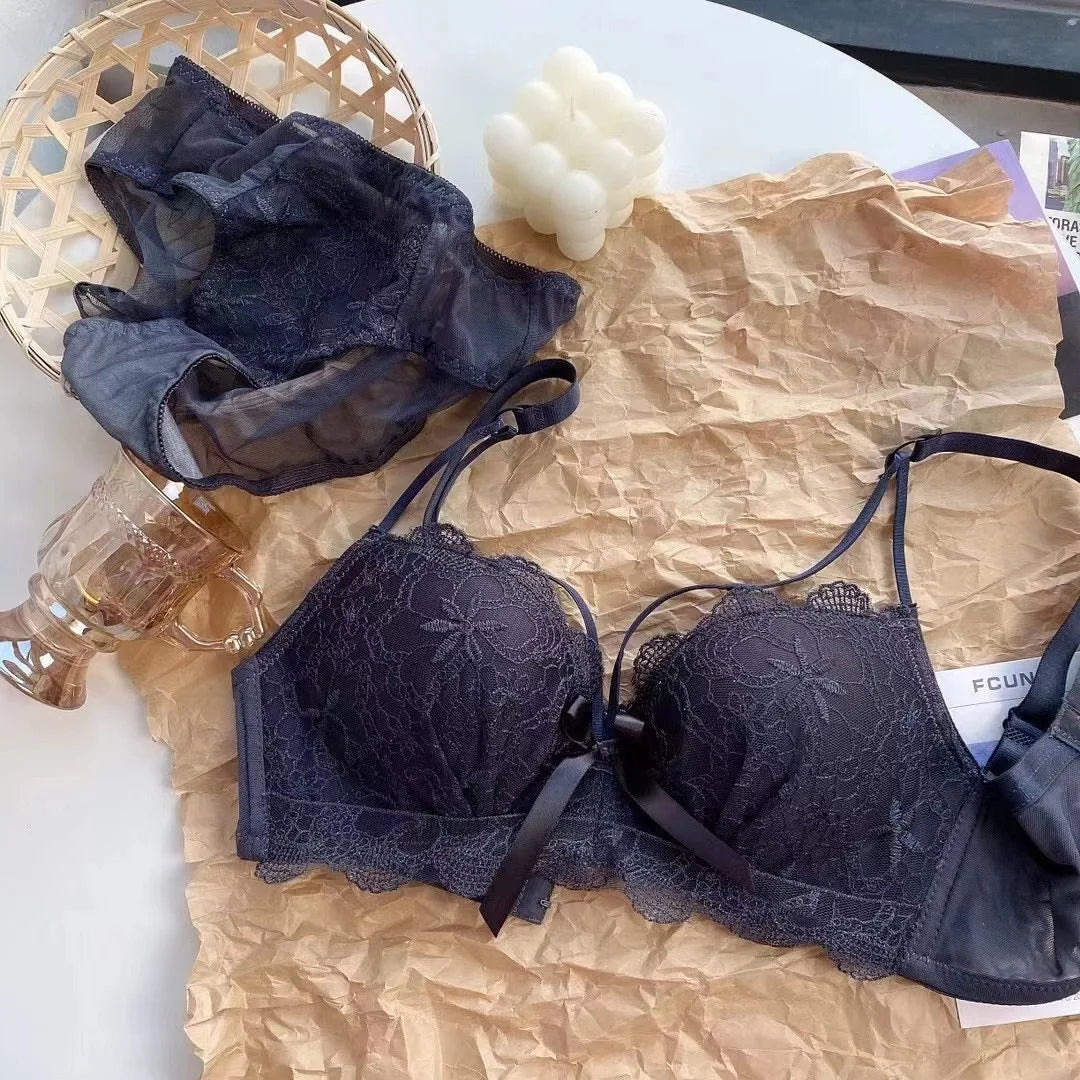 INTIMO SECRETS Women’s Lace Push-Up Bra – Small Bust Anti-Sag Active Bra