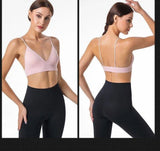 V Neck Seamless Triangle Cup Bra Camisole Underwear Wrapped Chest Women S M L Breathable Gather Up Sports Fitness Yoga Casual