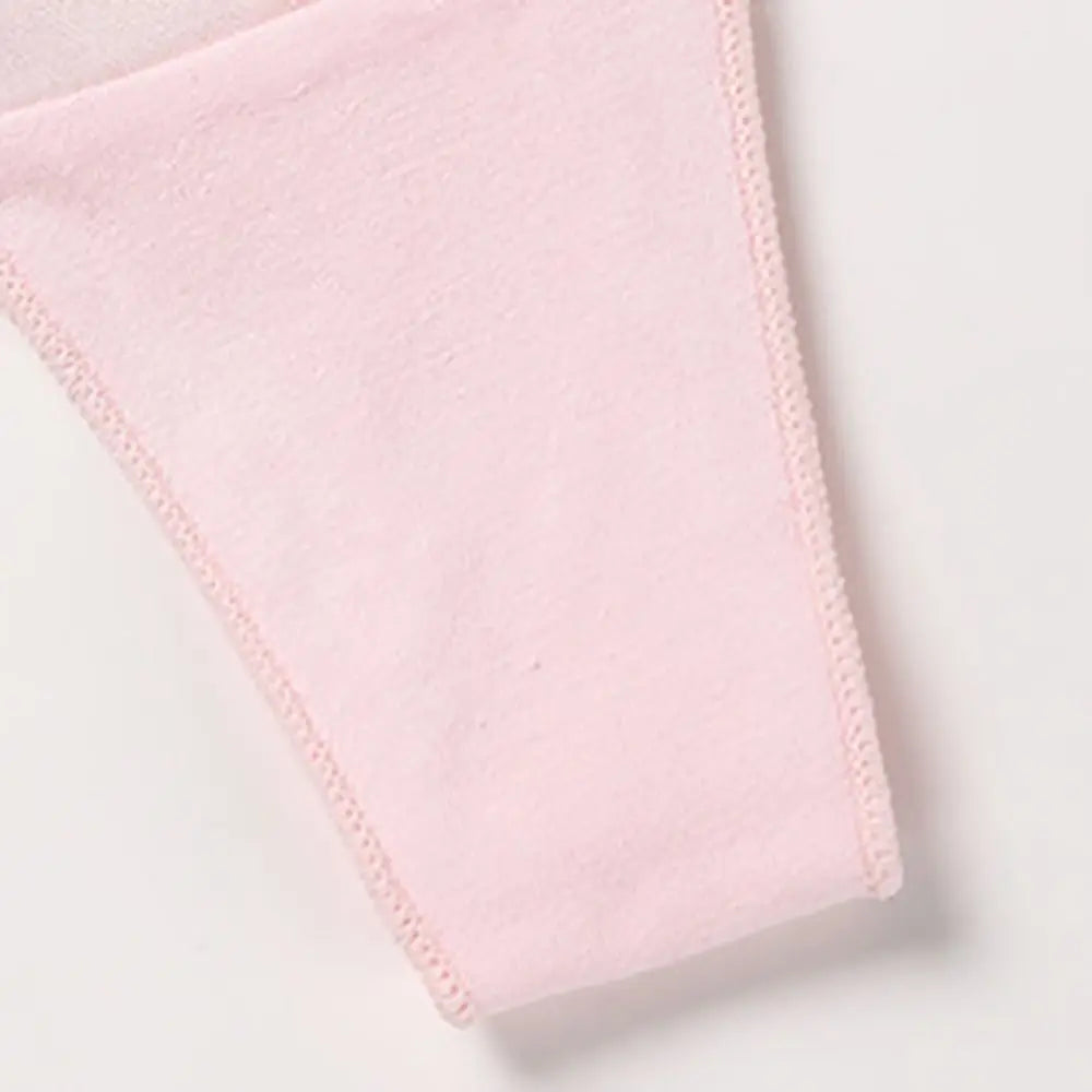 INTIMO SECRETS Pink Satin Silk Ruffle Thong – Sexy Low-Waist G-String for Women