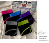 3Pcs/set Women's Panties Cotton Sports Briefs Middle Waist Solid Color Underwear Soft Breathable Underpants Female Sexy Lingerie