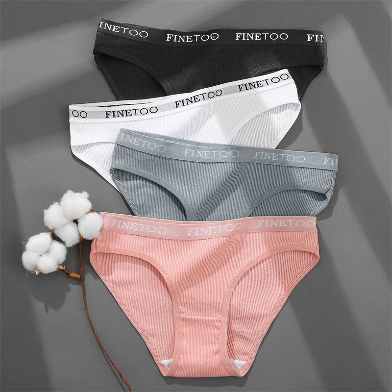 2Pcs/Set M-XXL Cotton Panties for Women Letter Belt Briefs Sexy Low Rise Underwear Ladies Panty Girl Big Size Intimates Lingerie