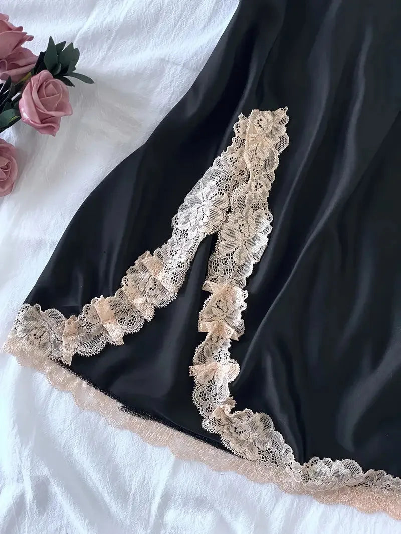 Off Shoulder Ultra Short Sexy Bras Pajamas Home Dresses Night Shirts Sexi Women's Nightgown Silk Lingerie See Through Dress