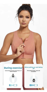 INTIMO SECRETS Women’s High-Impact Sports Bra – Zipper Yoga Vest