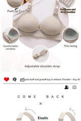 New Non-magnetic Thin Cup Glossy Fat Mm Bra Large Size No Underwire Comfortable Breathable Gathered Women's Underwear
