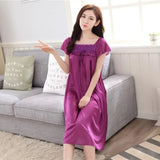 Women's Sexy Sleepwear Plus Size Ice Silk Satin Underwear Night Dress Nightgown Female Lingerie Dress Sexy Nightwear For Ladies