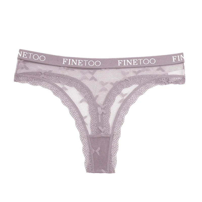 INTIMO SECRETS Women’s Sexy Lace Low-Rise Thong – Letter Waist Transparent G-String T-Back