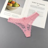 INTIMO SECRETS Plus Size Lace Cotton Thongs – Seamless T-Back G-String Underwear for Women 3PC