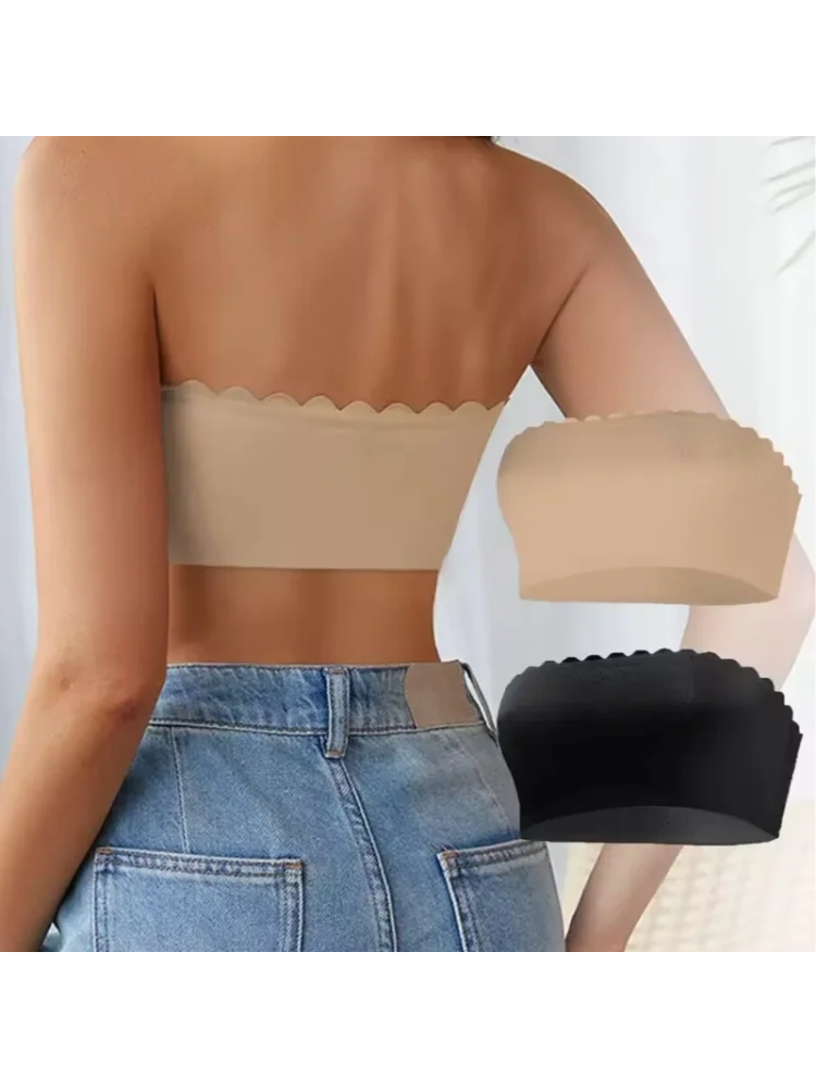 Women's Sexy Seamless Strapless Tube Top Bra, Women's Full Cup Ultra-thin Silicone Anti Slip Bra, Off Shoulder Dress Bra