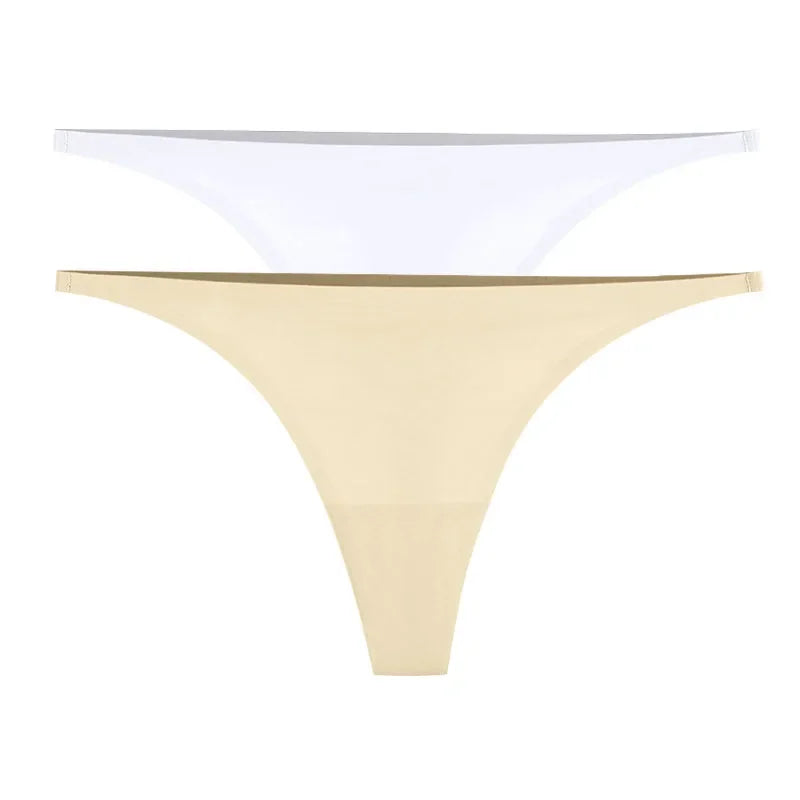 INTIMO SECRETS Bamboo Silk Seamless Thongs – Sexy V-Waist Antibacterial G-String & Breathable Soft Lingerie