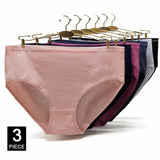 INTIMO SECRETS 3PCS Cotton Panties – Plus Size Women’s Cozy Lingerie