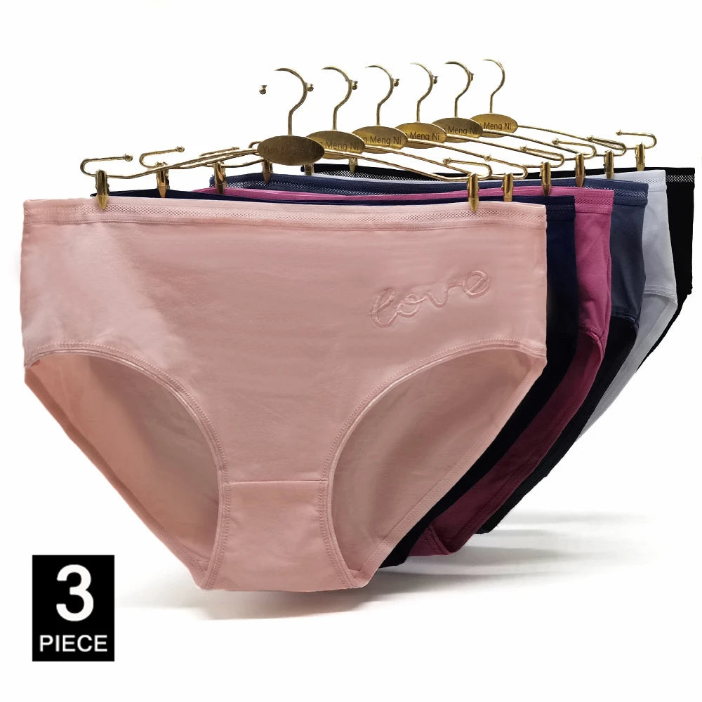 INTIMO SECRETS 3PCS Cotton Panties – Plus Size Women’s Cozy Lingerie