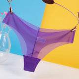 Sexy Ice Silk Panties Transparent Women Seamless Thong Underwear Low Waist Mesh G-string Lingerie трусы женские Ropa De Mujer