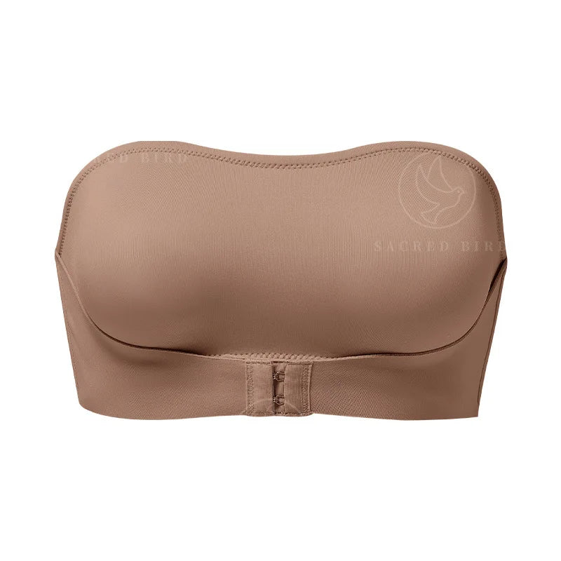 Hot Sale New Design Effective Slip-proof Side One Piece Bralette Padded Ice Silk Seamless Strapless Bra For Women