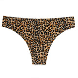 INTIMO SECRETS 3PCS Leopard Thongs – Seamless Satin G-String Underwear for Women