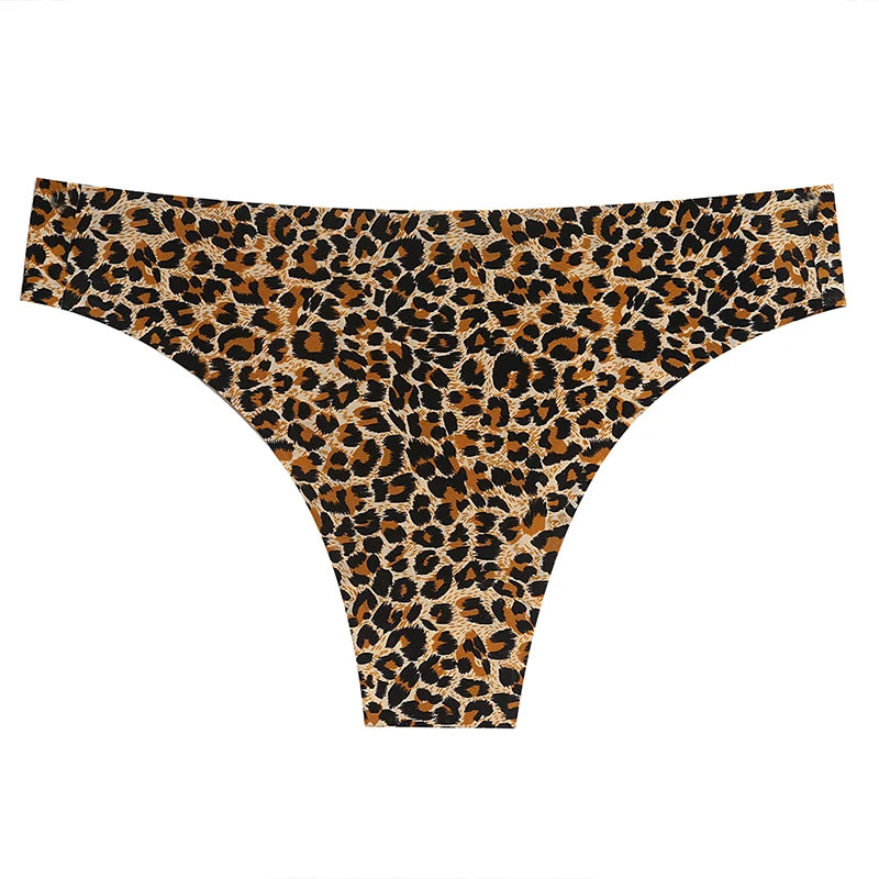 INTIMO SECRETS 3PCS Leopard Thongs – Seamless Satin G-String Underwear for Women