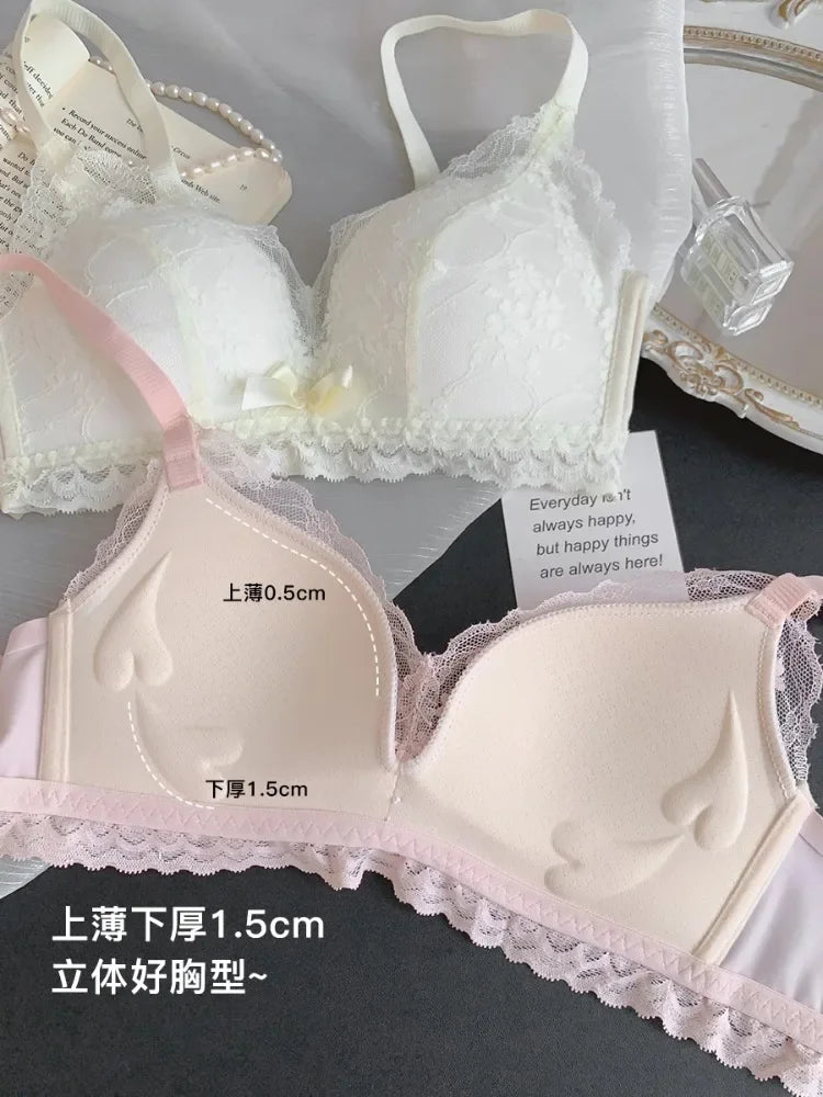 INTIMO SECRETS Japanese Push-Up Bra – Lace Enhancer Wire-Free Lift Bralette