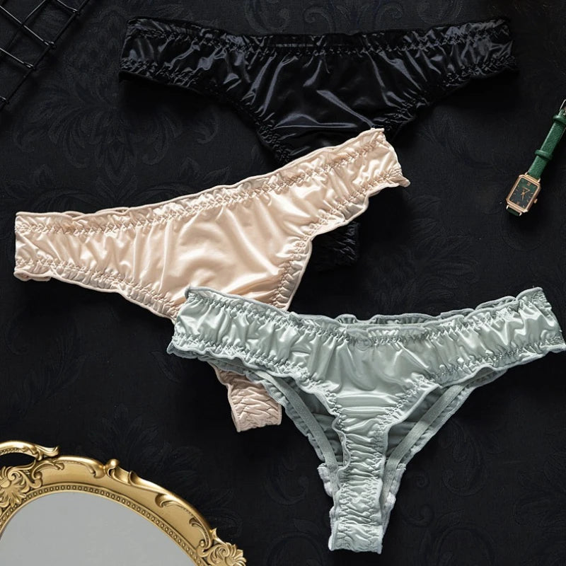 INTIMO SECRETS Women’s Ice Silk G-String – Ultra-Thin Seamless Low-Waist Thong