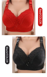 INTIMO SECRETS Women’s Plus-Size Lace Bralette – Ultra-Thin Deep V Bra