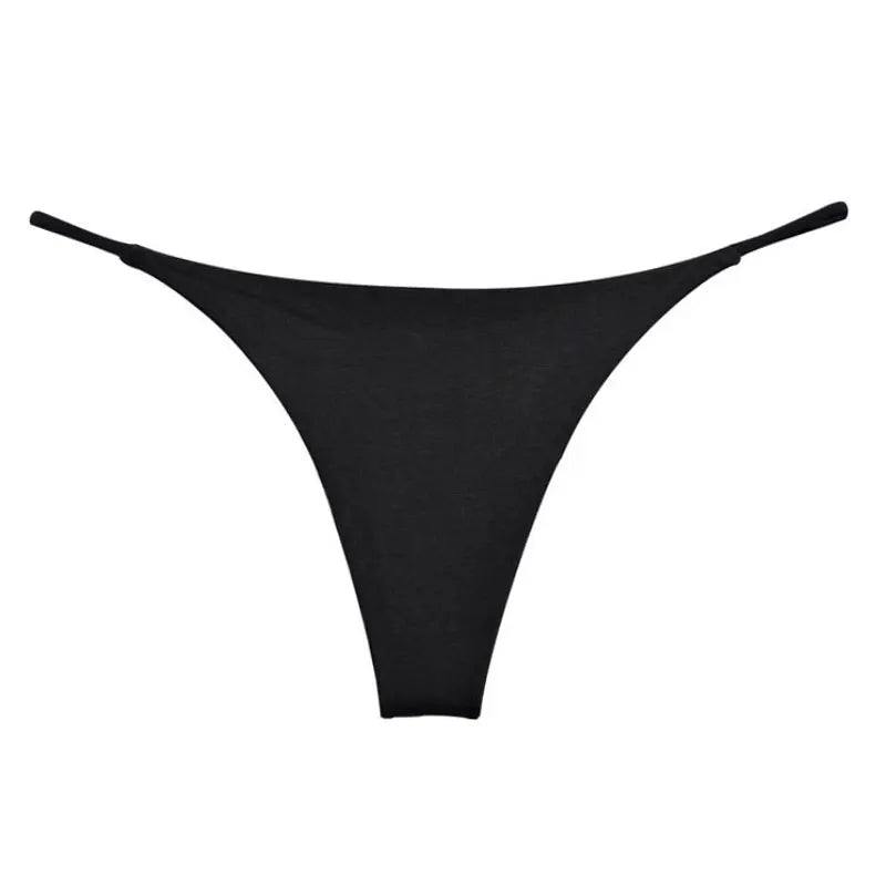 INTIMO SECRETS Shiny High-Waist Ice Silk G-String – Seamless Dance Wear & Sexy Shimmer Thong