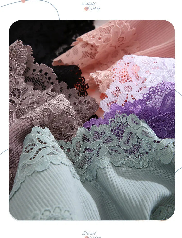 INTIMO SECRETS 3-Pack Women’s Floral Lace Cotton Panties – Sexy Soft Briefs S-XL