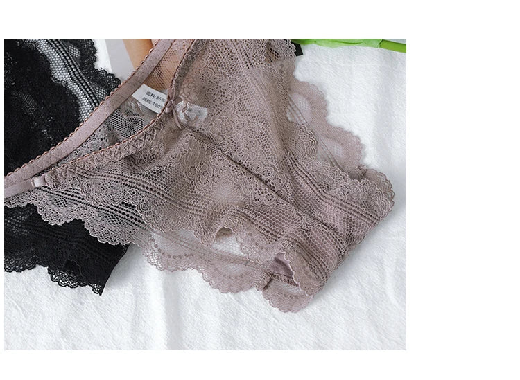 INTIMO SECRETS Adjustable Lace Thong - Sexy Transparent Half-Wrap T-Back