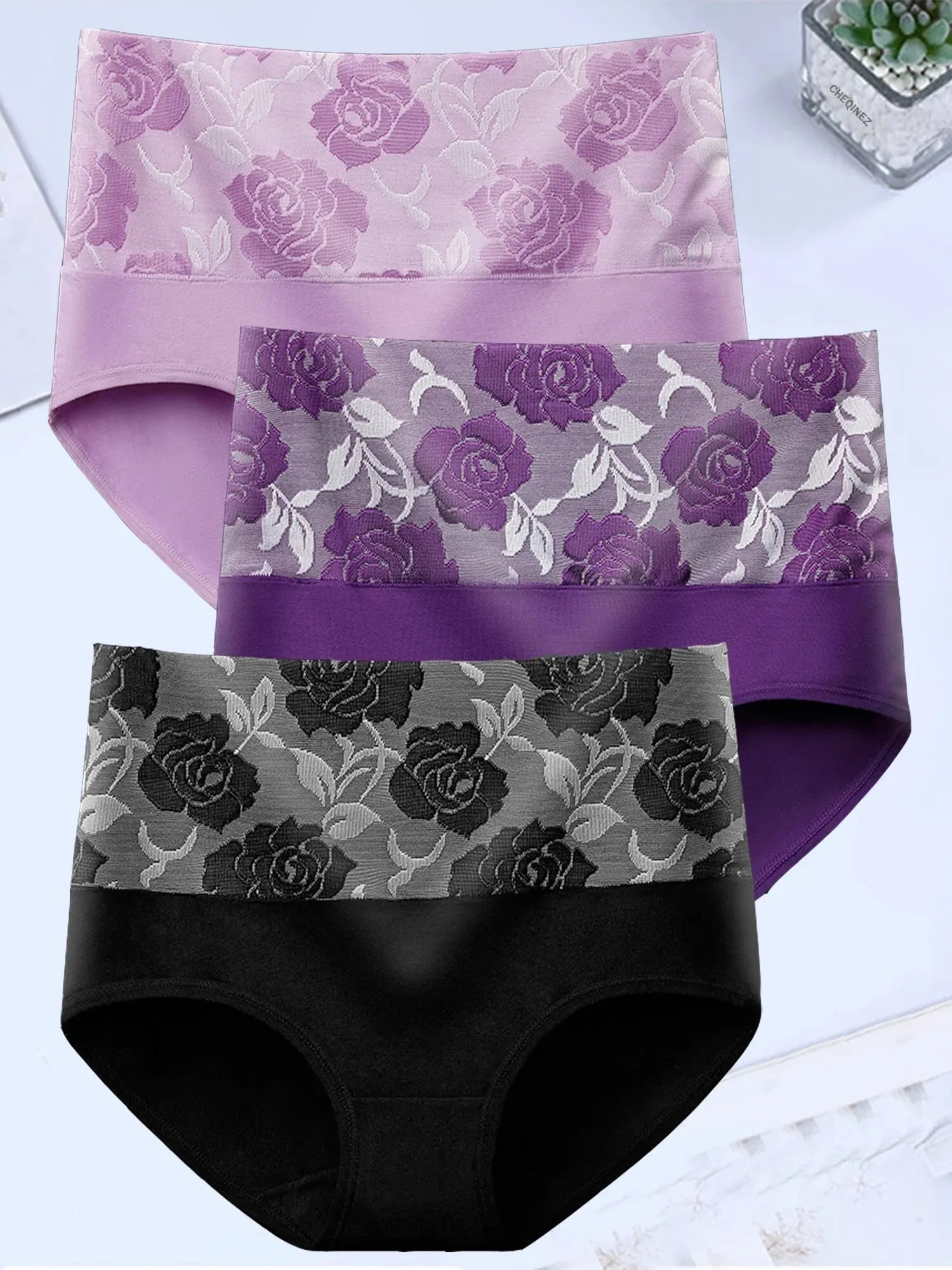 INTIMO SECRETS 3PCS Cotton Panties – Plus Size Women L-5XL Seamless Lingerie