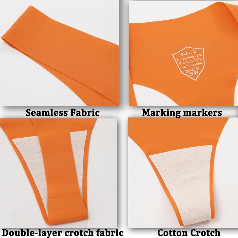 INTIMO SECRETS 6-Pack Women’s Seamless V-Waist Thongs – Ultra-Thin Summer G-String Panties