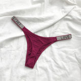 INTIMO SECRETS Rhinestone Letter G-String - Sexy Diamond Fitness Thong