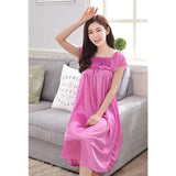 Women's Sexy Sleepwear Plus Size Ice Silk Satin Underwear Night Dress Nightgown Female Lingerie Dress Sexy Nightwear For Ladies