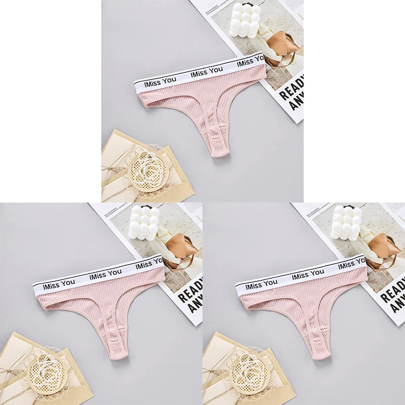 INTIMO SECRETS 3-Pack Women’s Cotton Thongs – Low-Waist, Soft & Comfortable G-String Panties