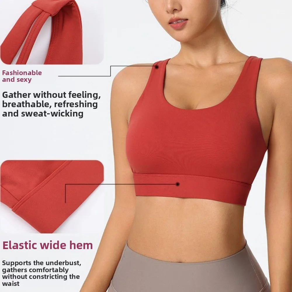 INTIMO SECRETS Women’s Seamless Sports Bra – Fixed Cup, Sweat-Absorbing Workout Top