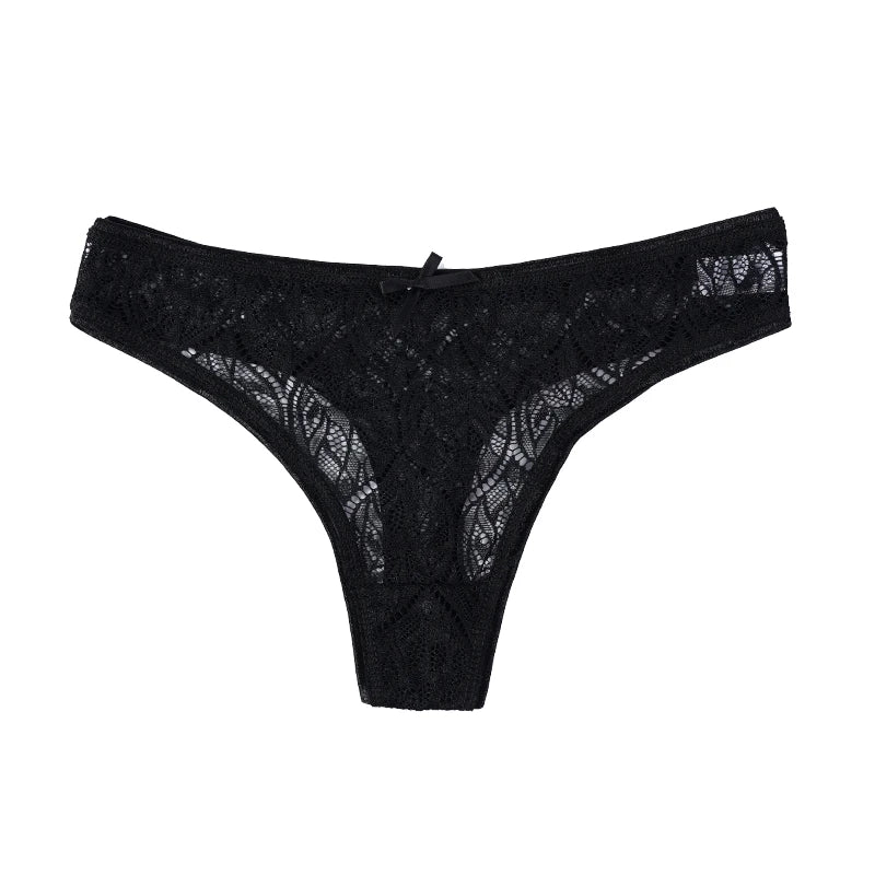 INTIMO SECRETS Lace G-String – Sexy Low-Rise Hollow Out Thong for Women