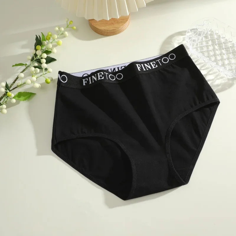 Finetoo 3Pcs Women's Cotton Briefs Women Seamless Plus SizePanties Breathable Underwear Female Low Waist Soft Lingerie S-XXL