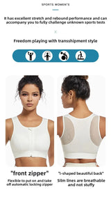 INTIMO SECRETS Women’s High-Impact Sports Bra – Zipper Yoga Vest