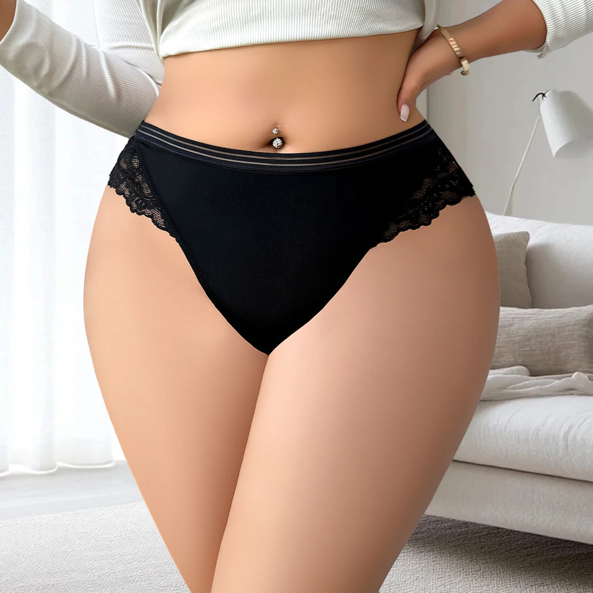 INTIMO SECRETS Plus-Size Seamless Women’s Low-Waist Briefs – Comfortable & Breathable