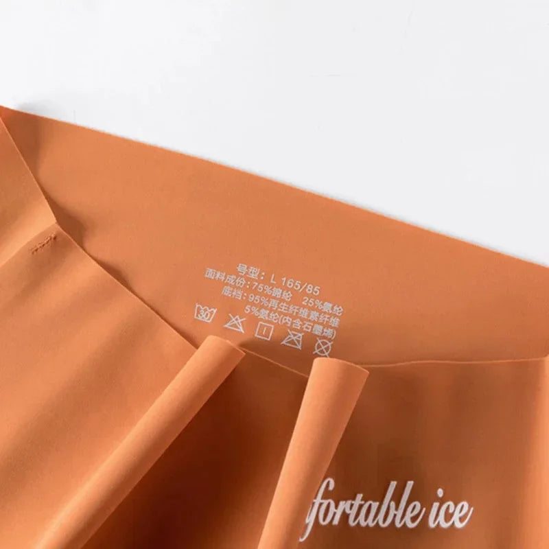 Ice Silk Seamless Briefs for Women High Waist Ultra-thin Sexy Panties Underwear Breathable Invisible Female Lingerie Underpants