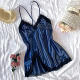 Off Shoulder Ultra Short Sexy Bras Pajamas Home Dresses Night Shirts Sexi Women's Nightgown Silk Lingerie See Through Dress