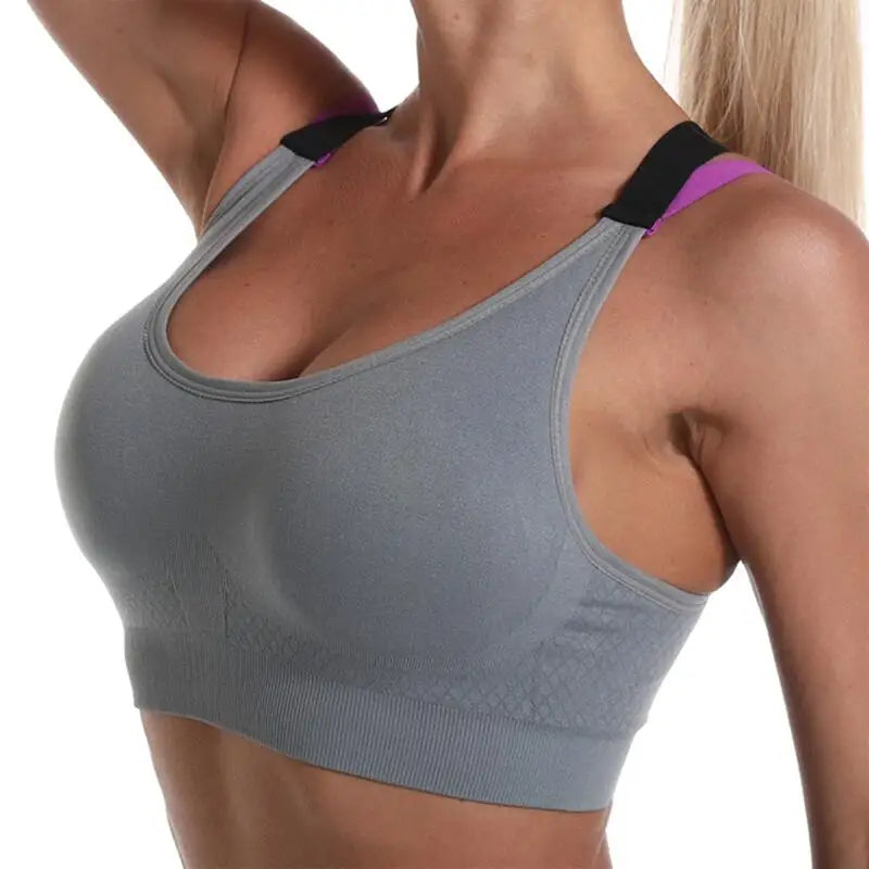 INTIMO SECRETS Cross-Back Wire-Free Sports Bra – Seamless & Shock-Resistant