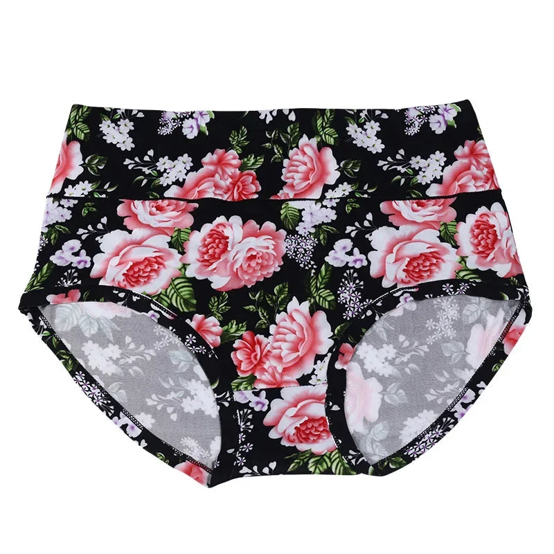 INTIMO SECRETS High Waist Floral Panties – Soft Plus Size Women Lingerie