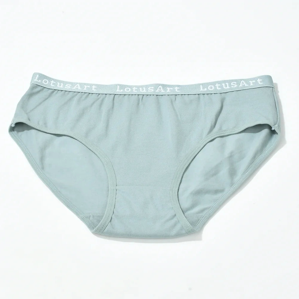 3PCS Women's Cotton Underwear High Elastic Letter Waistband Briefs Solid Color Fashionable Sports Soft Underwear