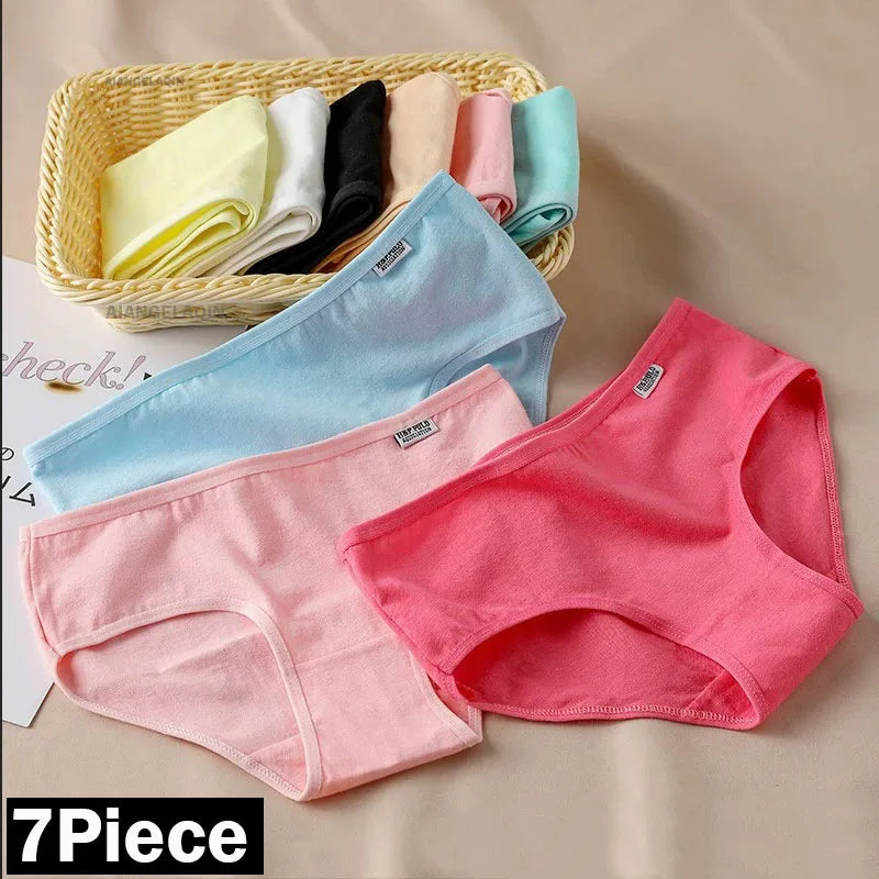 7Pcs/Lot Cotton Panties for Women Plus Size Underwear Comfortable Briefs Girls Female Underpants Sexy Lingeries Intimates M-4XL