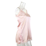 Women Sexy Lace V-neck Sleepwear Suspenders Nightdresses Female Sleeveless Nightwear Sleep Nightdress For Ladies