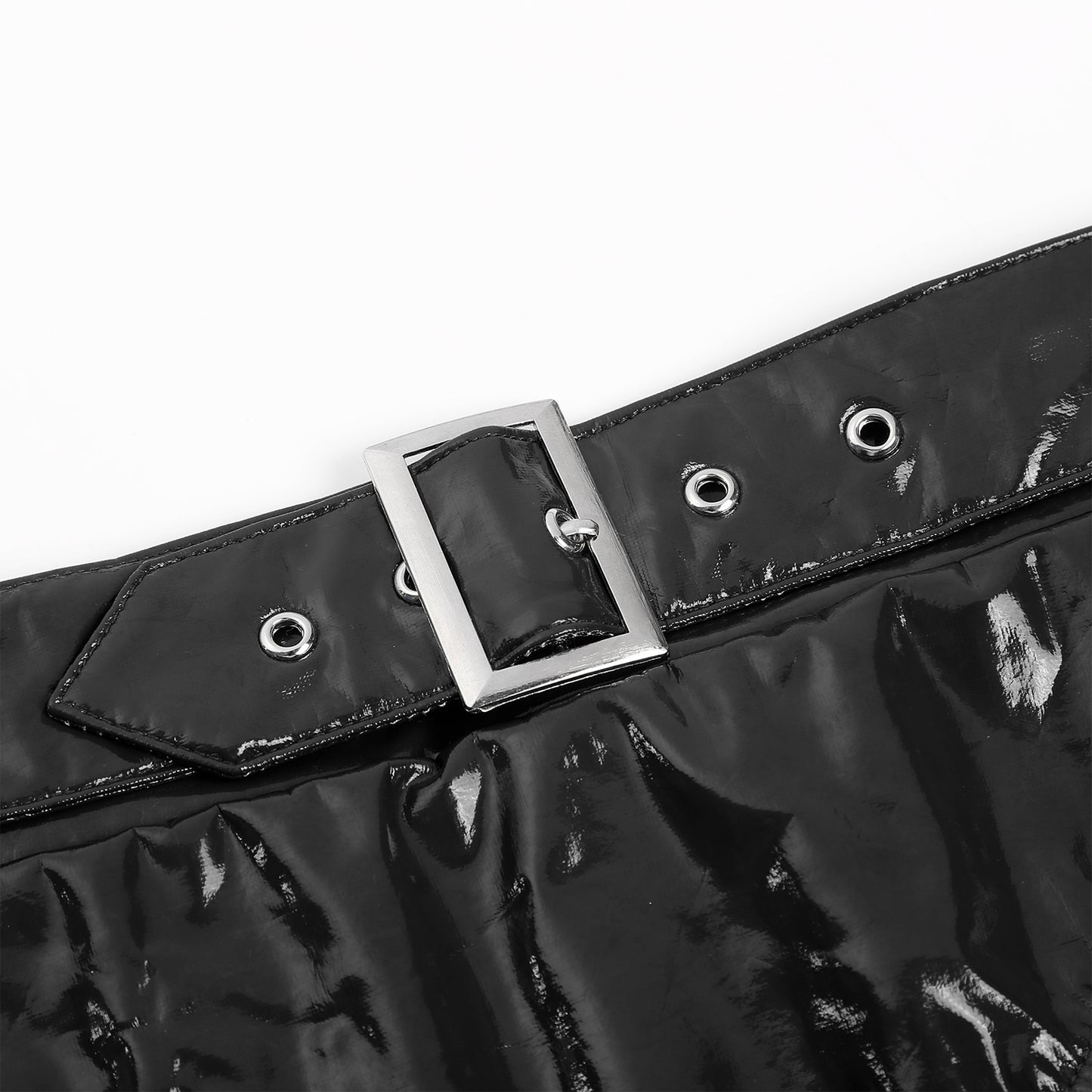 Womens Adult Sexy Thong Latex Panties Lingerie Wet Look Patent Leather Briefs Underwear Buckle Belted Pole Dance PVC Panties