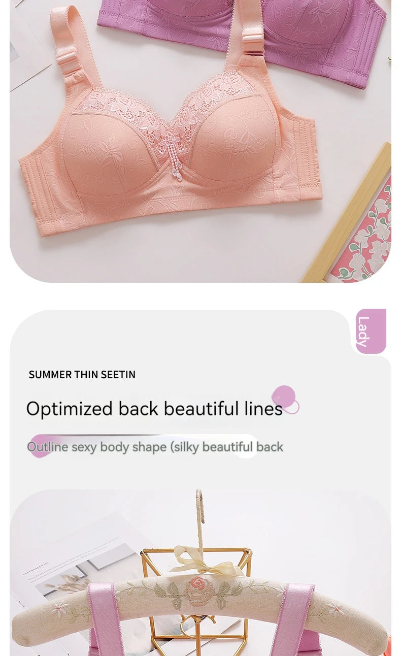 INTIMO SECRETS Women’s Plus-Size Lace Bralette – Ultra-Thin Deep V Bra