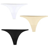 INTIMO SECRETS Bamboo Silk Seamless Thongs – Sexy V-Waist Antibacterial G-String & Breathable Soft Lingerie