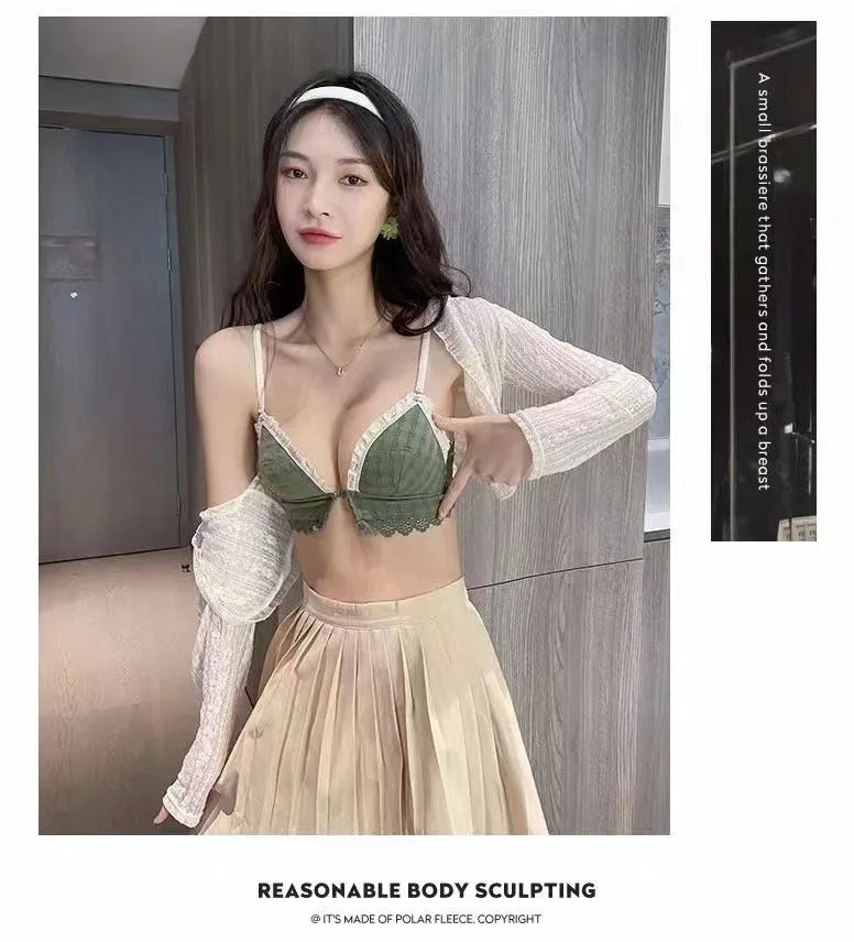 Front Button Wireless Bralette for Women – Lightweight Push-Up Comfort Bra