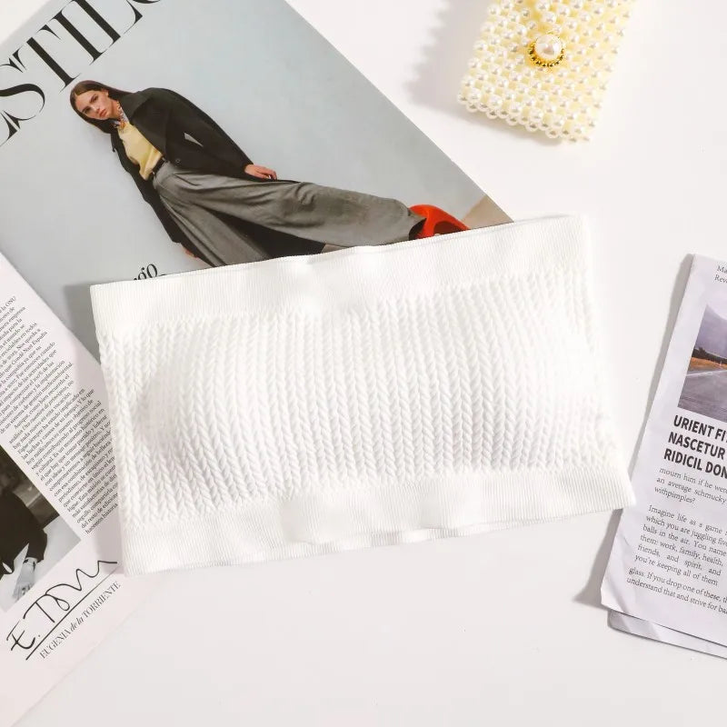 M-XL Seamless Tube Tops Women Strapless Crop Top Female Bandeau Bra Ribbed Sports Underwear Invisible Intimates Summer Bra