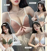 Front Button Wireless Bralette for Women – Lightweight Push-Up Comfort Bra