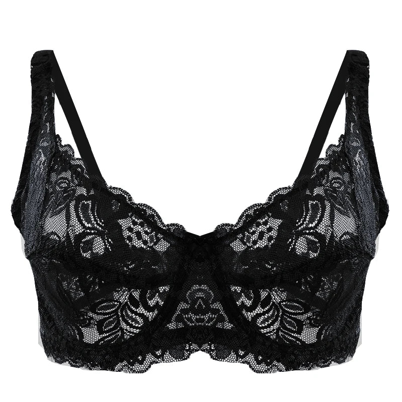 Women Sexy Lace Bras Plus Size Push Up Bralette Hollow Out Lingerie Embroidery Bra Brassiere Female Underwired Underwear